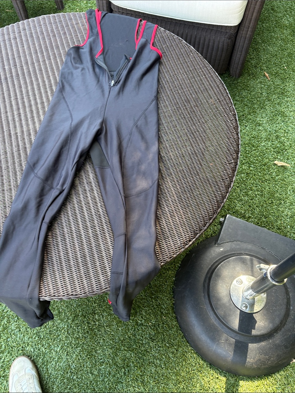Rapha Black Cycling Skinsuit with Red Trim